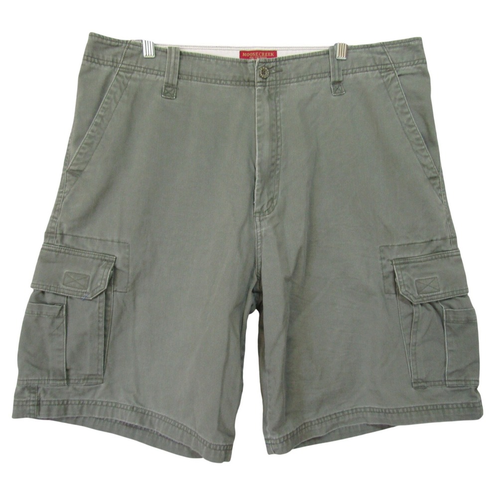 Moose Creek Cargo Shorts Mens‎ 40 Olive Green Good Cotton Utility Pockets